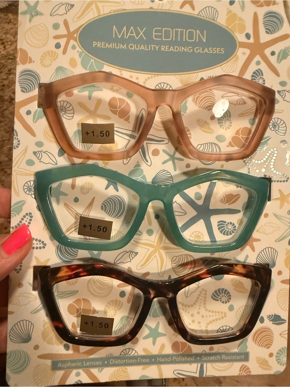 Max Edition Reading Glasses Trio in Blush, Teal & Tortoiseshell reading